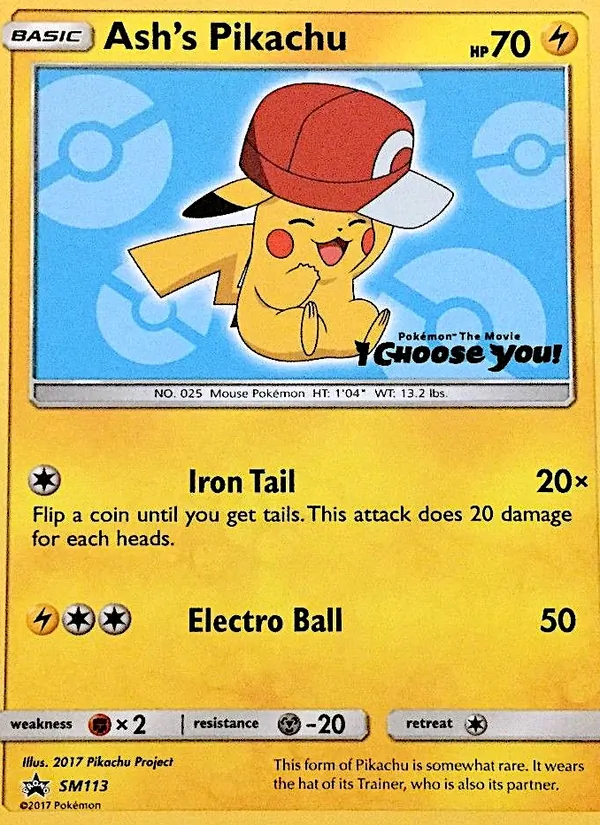 SM113 Ash's Pikachu – SM Black Star Promos