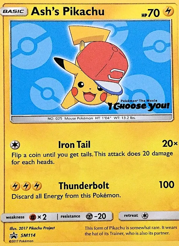 SM114 Ash's Pikachu – SM Black Star Promos