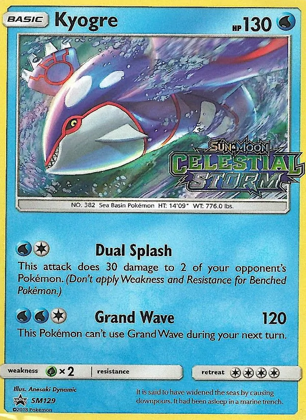 SM129 Kyogre – SM Black Star Promos