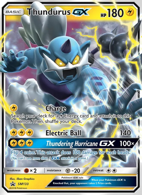 SM133 Thundurus GX – SM Black Star Promos