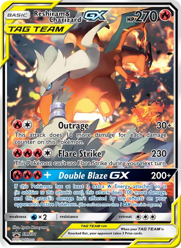 SM201 Reshiram & Charizard GX – SM Black Star Promos