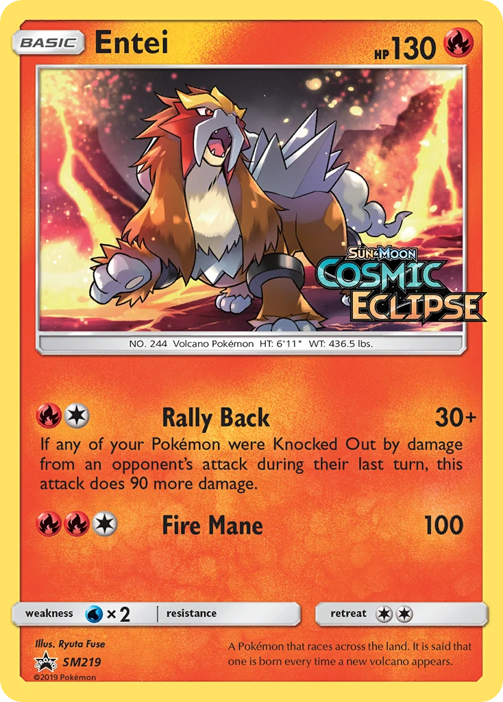 SM219 Entei – SM Black Star Promos