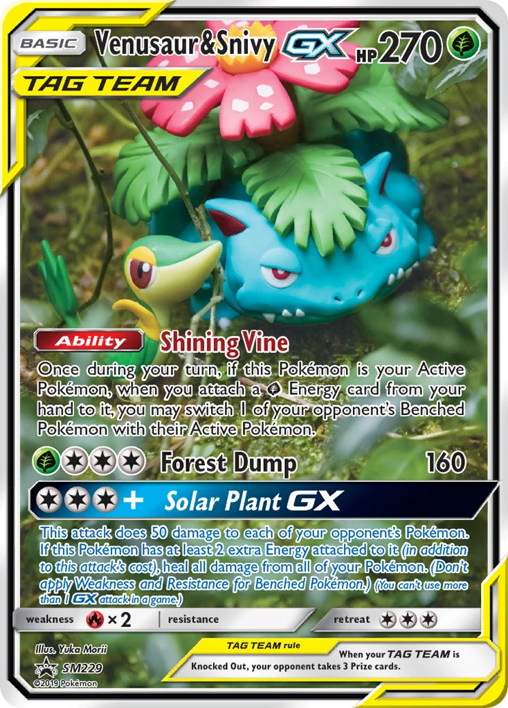 SM229 Venusaur & Snivy GX – SM Black Star Promos