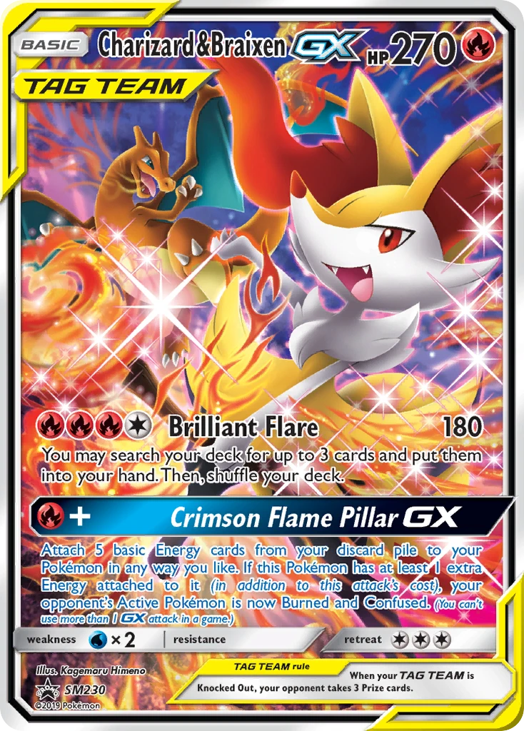 SM230 Charizard & Braixen GX – SM Black Star Promos