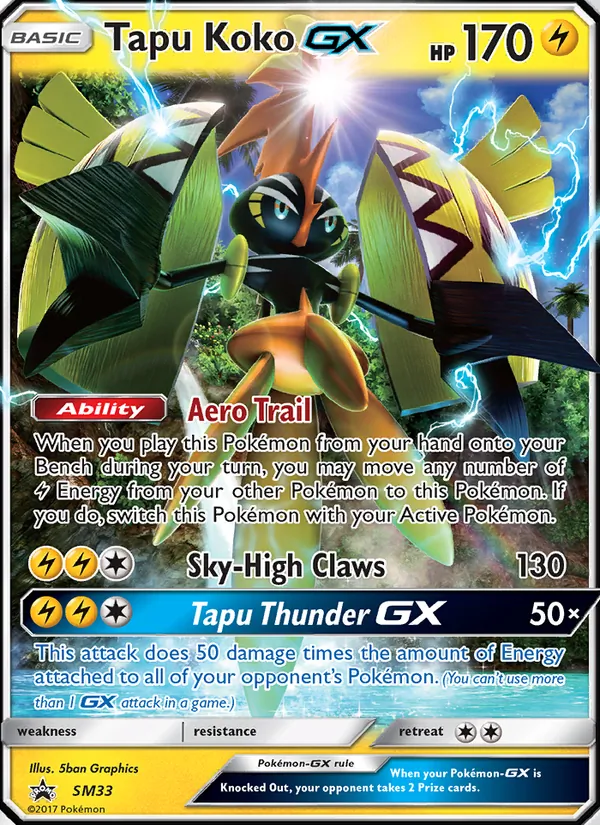 SM33 Tapu Koko GX – SM Black Star Promos
