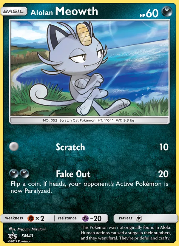 SM43 Alolan Meowth – SM Black Star Promos