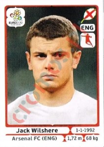 502 Jack Wilshere – UEFA Euro Poland-Ukraine 2012 Panini
