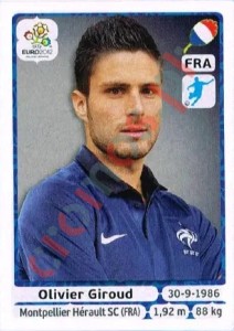 477 Olivier Giroud – UEFA Euro Poland-Ukraine 2012 Panini