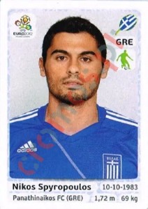 91 Nikos Spyropoulos – UEFA Euro Poland-Ukraine 2012 Panini