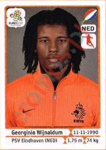 183 Georginio Wijnaldum – UEFA Euro Poland-Ukraine 2012 Panini