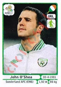 349 John O'Shea – UEFA Euro Poland-Ukraine 2012 Panini