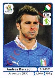 319 Andrea Barzagli – UEFA Euro Poland-Ukraine 2012 Panini