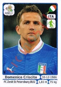322 Domenico Criscito – UEFA Euro Poland-Ukraine 2012 Panini