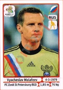 114 Vyacheslav Malafeev – UEFA Euro Poland-Ukraine 2012 Panini