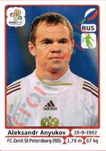 116 Aleksandr Anyukov – UEFA Euro Poland-Ukraine 2012 Panini