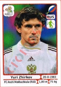 121 Yuri Zhirkov – UEFA Euro Poland-Ukraine 2012 Panini