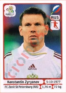125 Konstantin Zyryanov – UEFA Euro Poland-Ukraine 2012 Panini