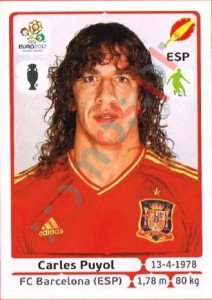 289 Carles Puyol – UEFA Euro Poland-Ukraine 2012 Panini