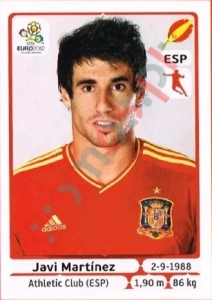 294 Javi Martínez – UEFA Euro Poland-Ukraine 2012 Panini