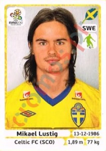 434 Mikael Lustig – UEFA Euro Poland-Ukraine 2012 Panini