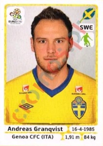 437 Andreas Granqvist – UEFA Euro Poland-Ukraine 2012 Panini