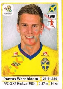 445 Pontus Wernbloom – UEFA Euro Poland-Ukraine 2012 Panini