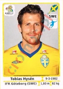 448 Tobias Hysén – UEFA Euro Poland-Ukraine 2012 Panini