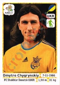 405 Dmytro Chygrynskiy – UEFA Euro Poland-Ukraine 2012 Panini