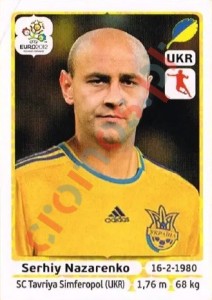 415 Serhiy Nazarenko – UEFA Euro Poland-Ukraine 2012 Panini