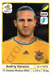 418 Andriy Voronin – UEFA Euro Poland-Ukraine 2012 Panini
