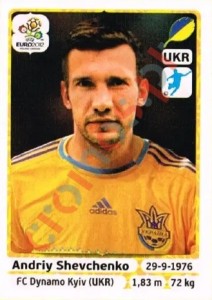 422 Andriy Shevchenko – UEFA Euro Poland-Ukraine 2012 Panini