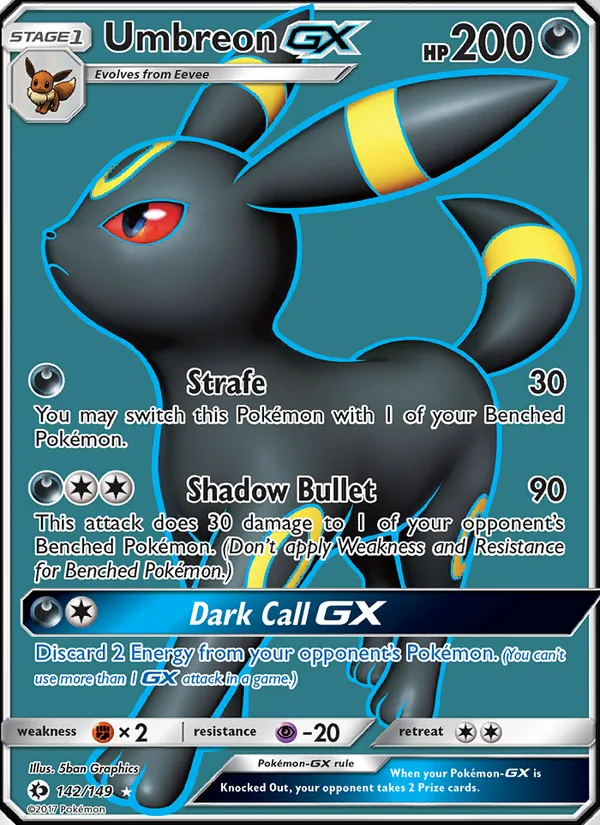 142 Umbreon GX – Sun & Moon