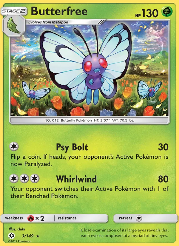 3 Butterfree – Sun & Moon
