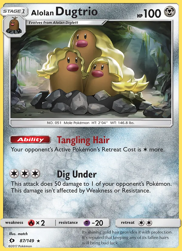 87 Alolan Dugtrio – Sun & Moon