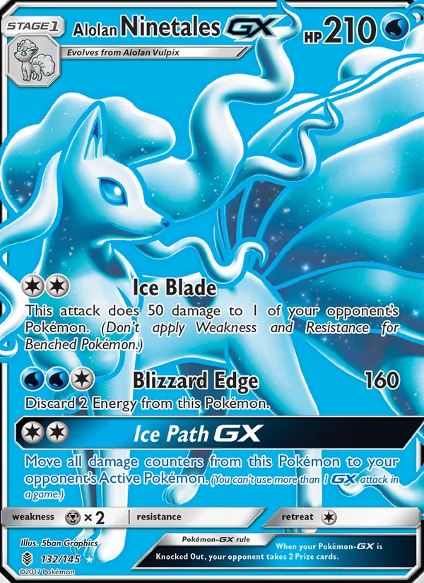 132 Alolan Ninetales GX – Guardians Rising