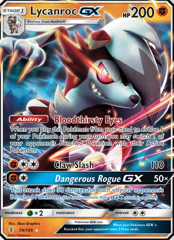 74 Lycanroc GX – Guardians Rising