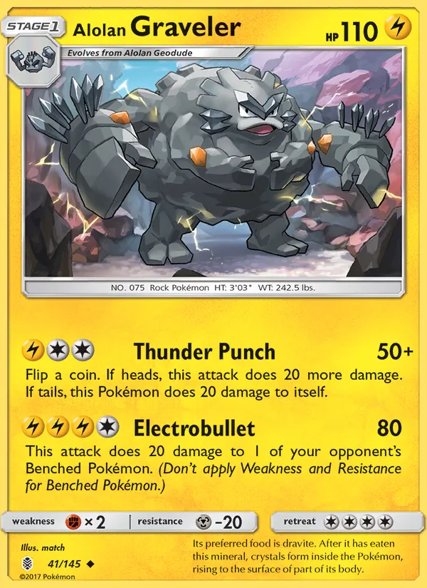41-RH Alolan Graveler – Guardians Rising