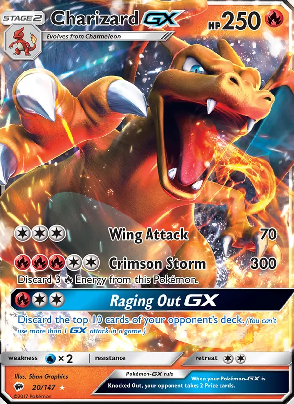 20 Charizard GX – Burning Shadows