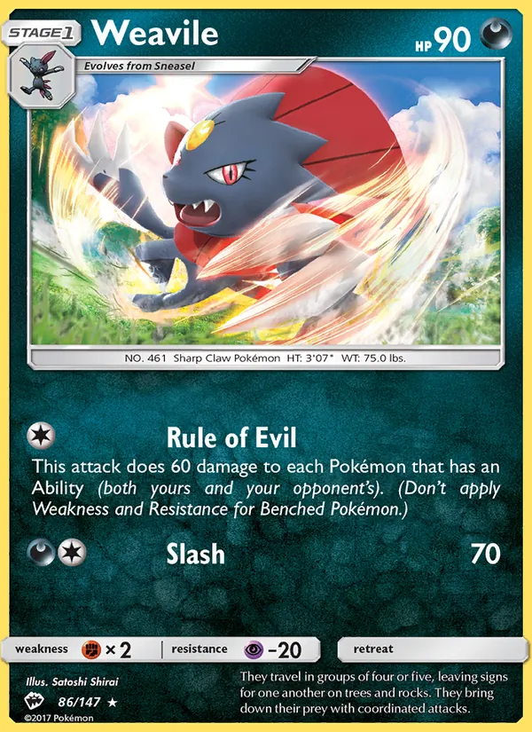 86 Weavile – Burning Shadows