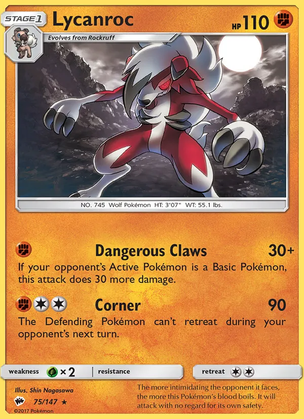 75-RH Lycanroc – Burning Shadows