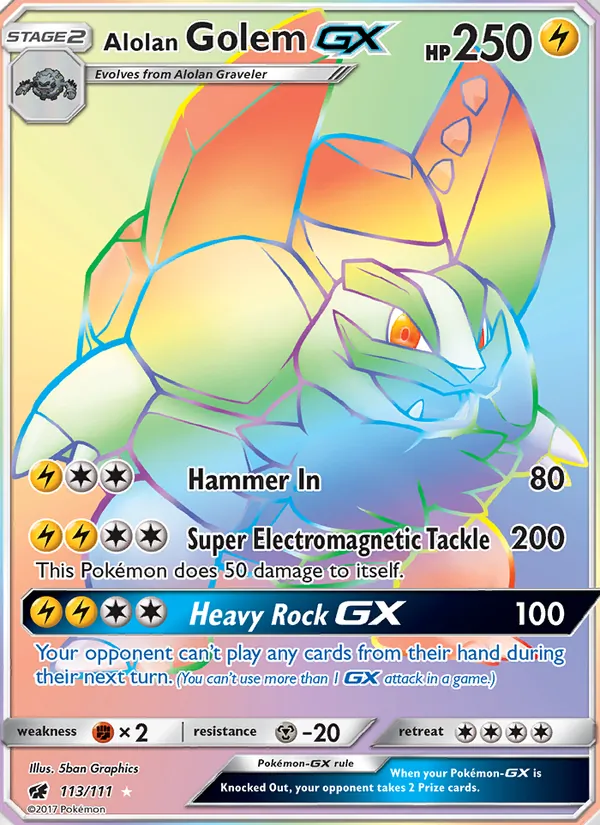 113 Alolan Golem GX – Crimson Invasion