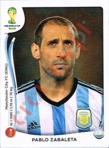 415 Pablo Zabaleta – FIFA World Cup Brazil 2014 Panini