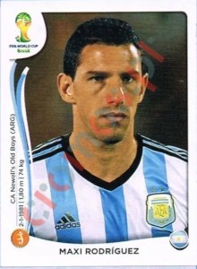 424 Maxi Rodríguez – FIFA World Cup Brazil 2014 Panini