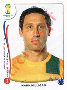 170 Mark Milligan – FIFA World Cup Brazil 2014 Panini
