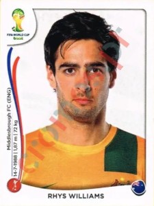 172 Rhys Williams – FIFA World Cup Brazil 2014 Panini