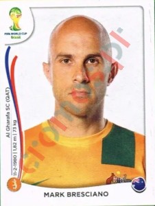 176 Mark Bresciano – FIFA World Cup Brazil 2014 Panini