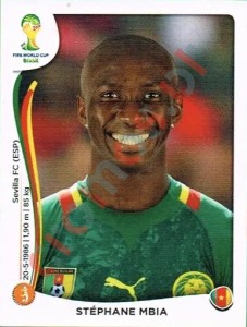 98 Stéphane Mbia – FIFA World Cup Brazil 2014 Panini