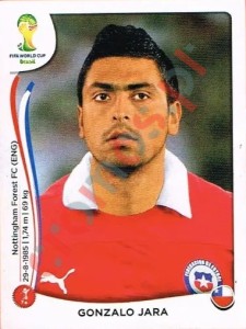 151 Gonzalo Jara – FIFA World Cup Brazil 2014 Panini