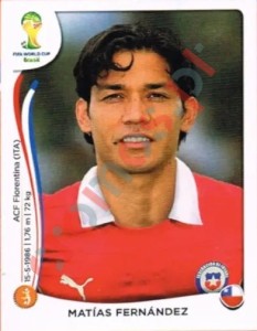 157 Matías Fernández – FIFA World Cup Brazil 2014 Panini