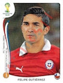 157x Felipe Gutiérrez – FIFA World Cup Brazil 2014 Panini
